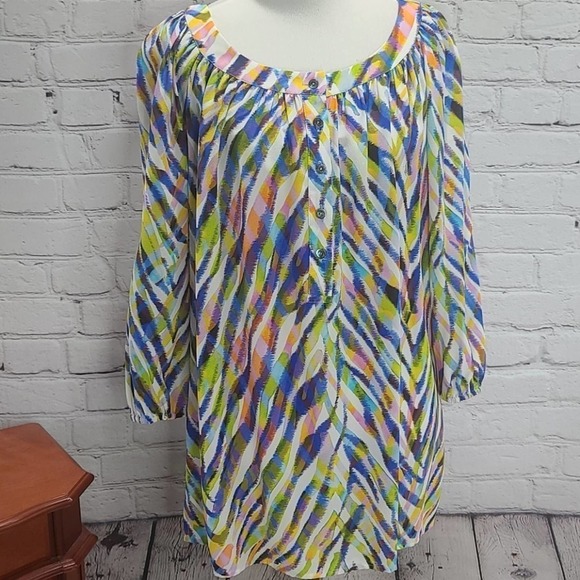 TRINA Turk 100% Silk Water Color design - Picture 4 of 11